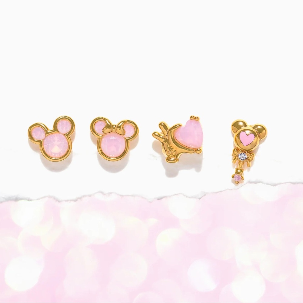 Disney Mickey Mouse Pink and Gold Earrings Set SOLD OUT ONLINE!